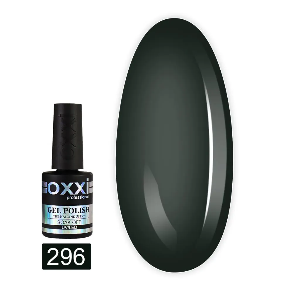 Oxxi Professional Gel Color 10ml. Part 6 (296-340) Nail Polish French, Red, Blue, Purple, Pink, Lilac, Glitter Led Uv Soak Off, Nail Art Diy, Home manicure (Gel Polish 296 (dark green))