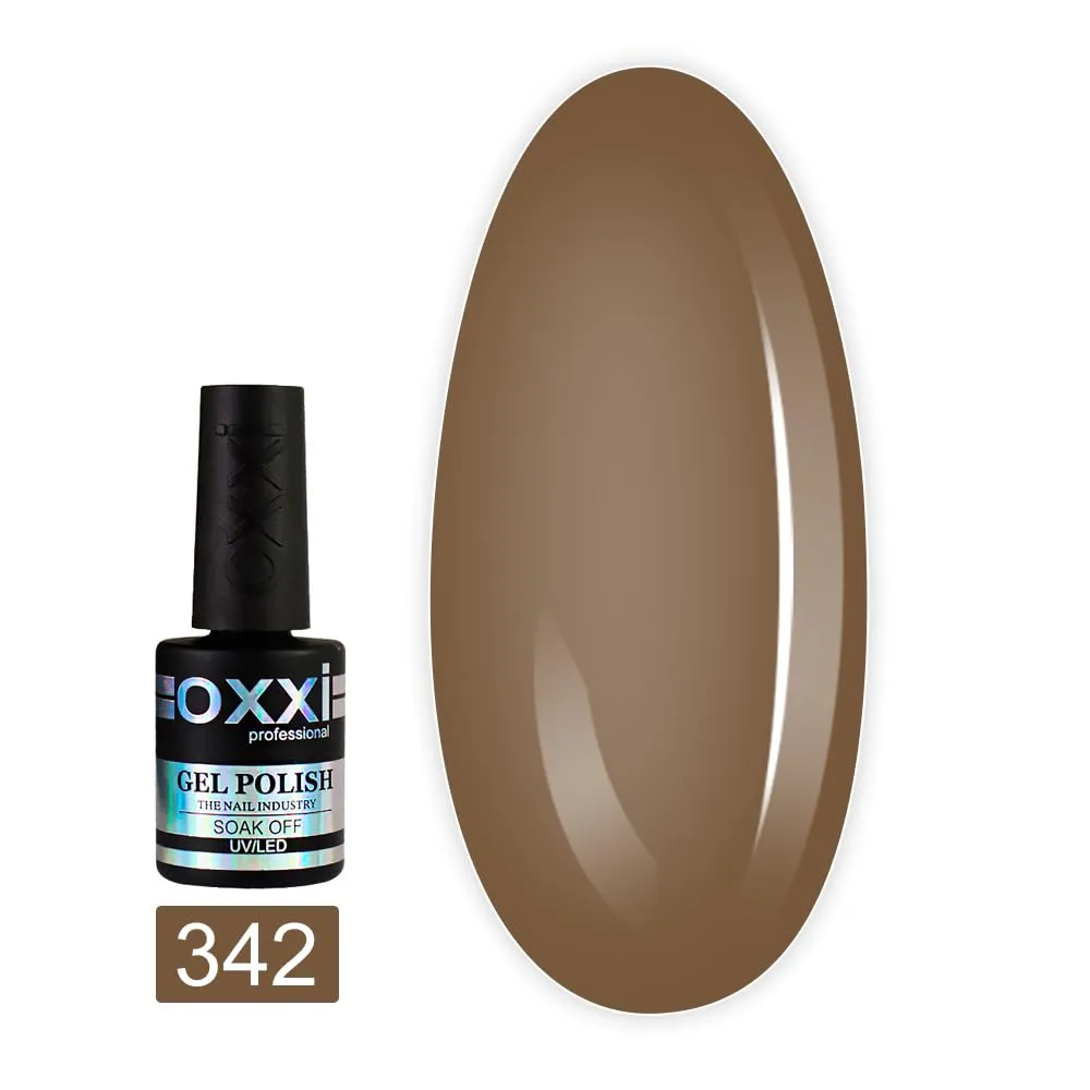 Oxxi Professional Gel Color 10ml. Part 7 (341-375) Nail Polish French, Yellow Blue, Purple, Pink, Lilac, Glitter Led Uv Soak Off, Nail Art Diy, Home manicure (Gel Polish 342 (chocolate))