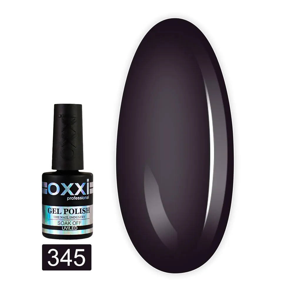Oxxi Professional Gel Color 10ml. Part 7 (341-375) Nail Polish French, Yellow Blue, Purple, Pink, Lilac, Glitter Led Uv Soak Off, Nail Art Diy, Home manicure (Gel Polish 345 (eggplant))