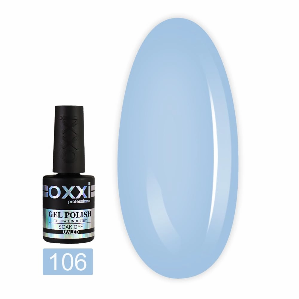 Oxxi Professional Gel Color 10ml. Part 3 (101-170) Nail Polish French, Red, White, Pink, Enamel, Shine Led, Uv Soak Off, Nail Art Diy Salon, Home manicure (Gel Polish 106 (light blue))