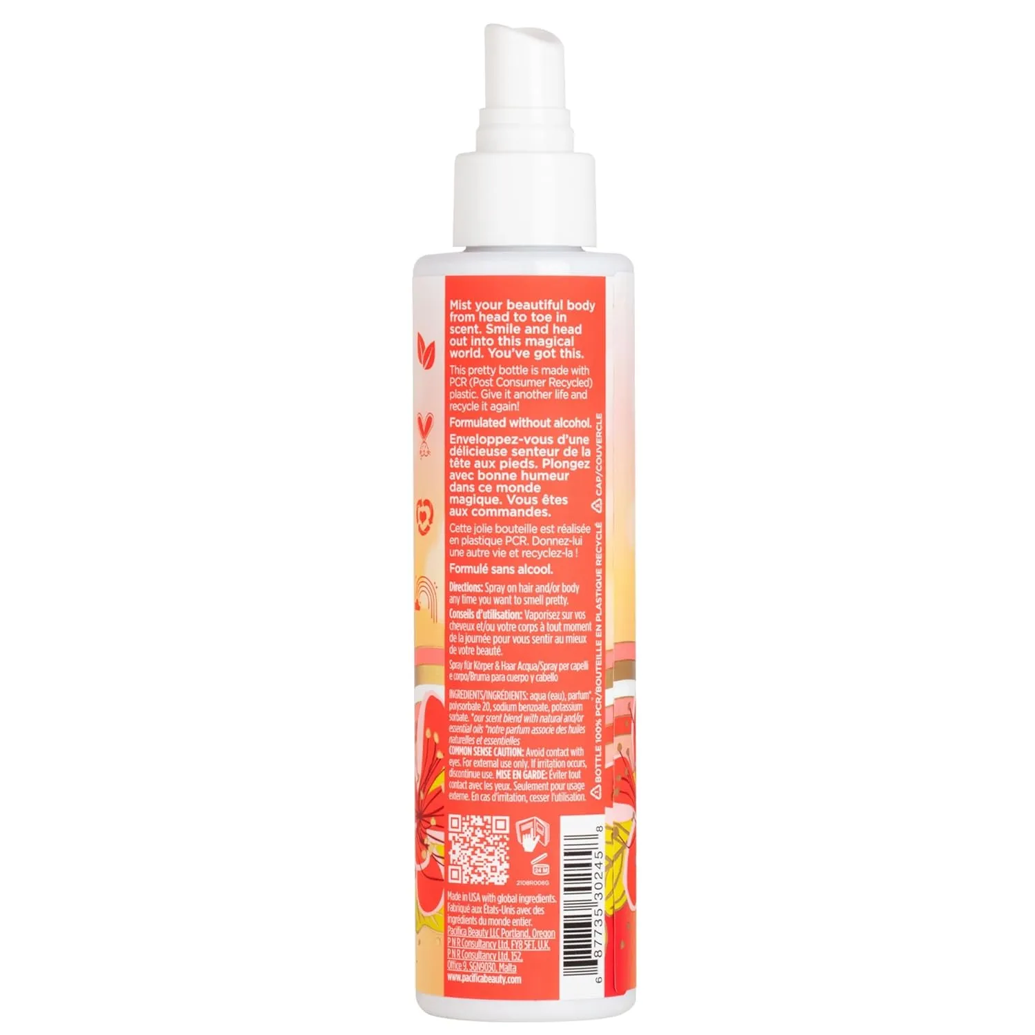 Pacifica Hawaiian Ruby Guava Hair Perfume & Body Fragrance Spray Mist - Body Mist Fragrance w/ Grapefruit, Patchouli, Sugar Notes & Geranium Clean Beauty Alcohol-Free, Vegan & Cruelty-Free, 6 oz
