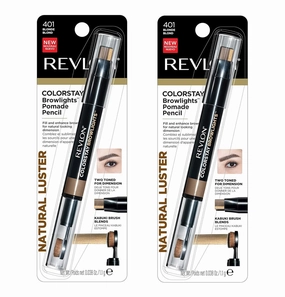 Pack of 2 Revlon Colorstay Browlights Pomade Pencil, Blonde 401