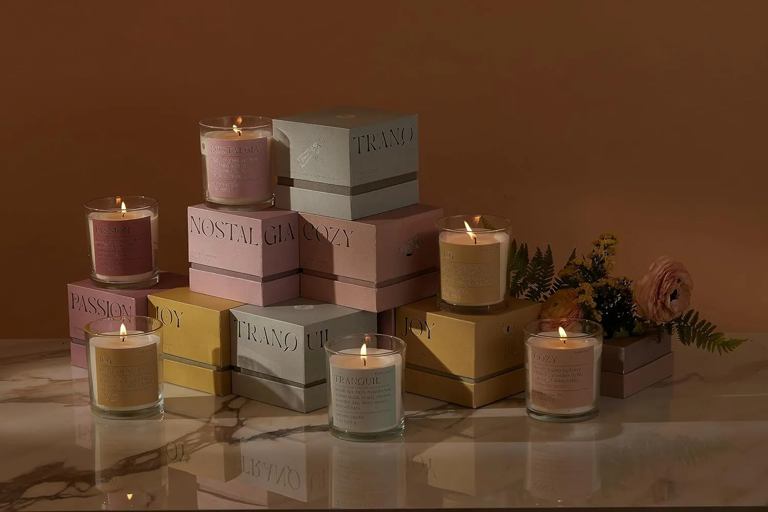 Paddywax Scented Candles Mood Collection Fragrant Boxed Candle in Glass Vessel, 8-Ounce, Nostalgia