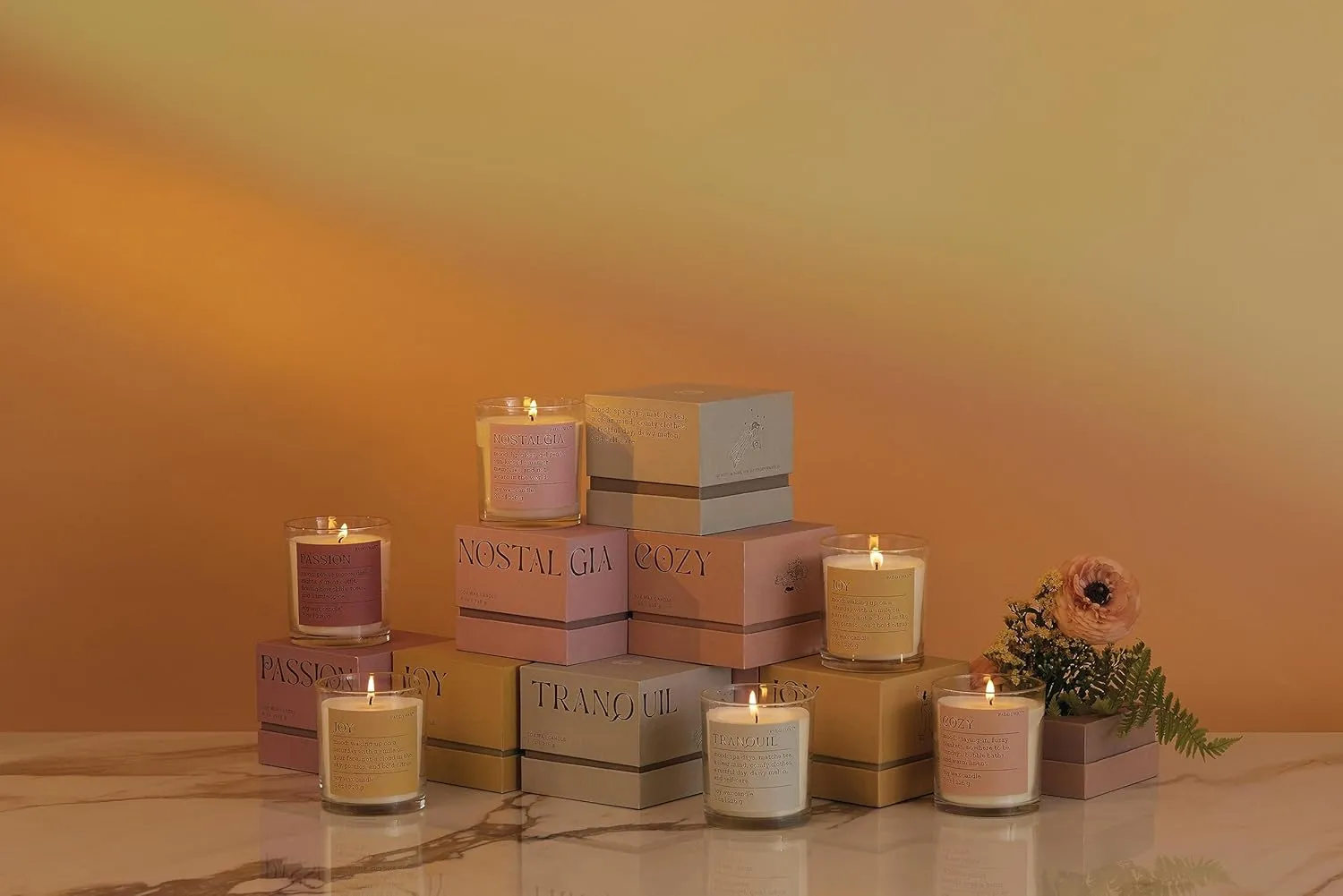 Paddywax Scented Candles Mood Collection Fragrant Boxed Candle in Glass Vessel, 8-Ounce, Nostalgia