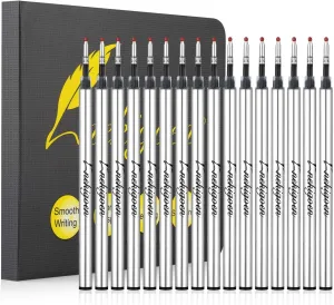 Parker Compatible Rollerball Pen Refills Work for Most Brands Pens with Smooth Writing, Waterman Compatible Rollerball Pen Refills Standard Size Pens Fine Point 0.7mm Pack of 15 (Blue Ink)
