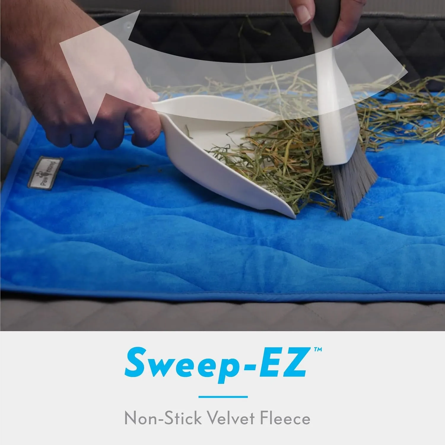 Paw Inspired Guinea Pig Cage Liners | Washable Fleece Bedding with Waterproof Bottom | Super Absorbent Pee Pad or Pet Bed Mat for Guinea Pigs, Ferrets, Rabbits, Hamsters, Small Animals (C&C 2x1, Blue)