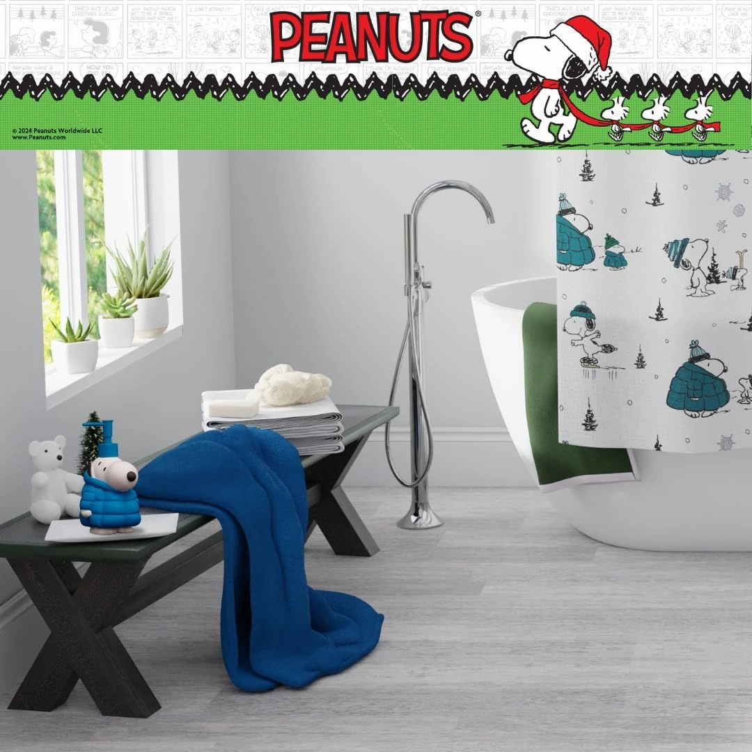 Peanuts Snoopy Puffer Coat Holiday Christmas Soap/Lotion/Hand Sanitizer Resin Pump Dispenser, 17.24 Ounces, (Officially Licensed Product) by Franco Collectibles