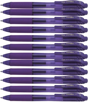 Pentel EnerGel-X Retractable Liquid Gel Pen, (0.7mm) Metal Tip, Medium Line, Violet Ink