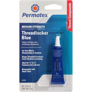Permatex 24200-12PK Threadlocker Blue Medium Strength,Thread Lock & Screw Glue for Bolts Nuts & Fasteners to Prevent Loosening & Corrosion, Removable w/ Hand Tools 6 ml Pack of 12