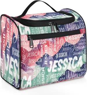 Personalized Travel Toiletry Bag for Women and Men, Hanging Travel Bag for Toiletries, Custom Makeup Organizer Bag for Cosmetics, Red Purple