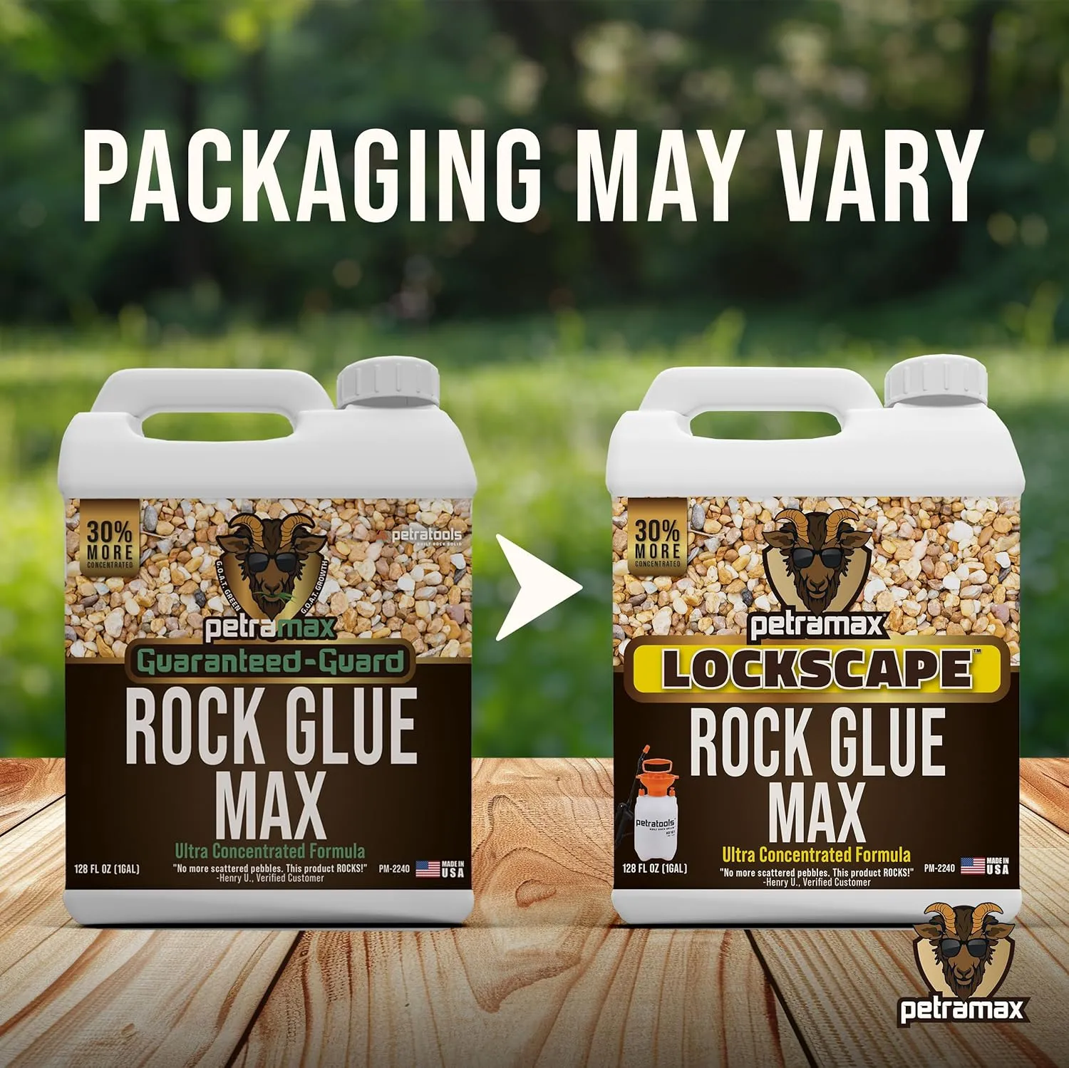 Petra Max Rock Glue for Landscaping, 1 Gallon - Wide Coverage & Pet Safe Mulch Glue for Rocks - Lockdown Gravel/Pebbles/Stones - Sticky Clear Gravel Binder & Decomposed Granite Stabilizer