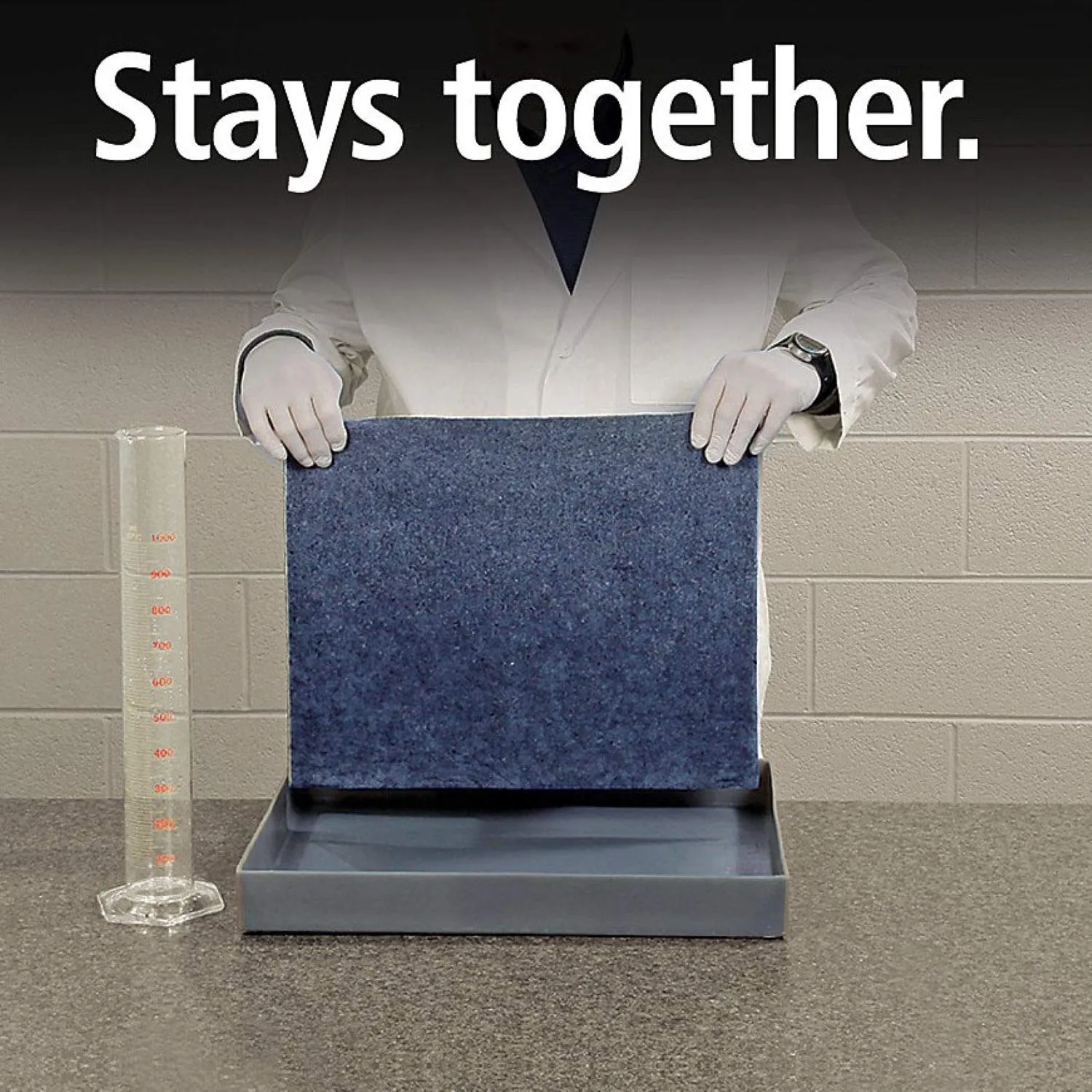 PIG Absorbent Mat Pads | 100 Oil Spill Mats | 15" x 19" Perforated Pads | Each Pad Absorbs 30 oz | Total Absorbency is 24 Gallons | Heavyweight | PMB30123