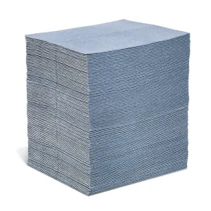 PIG Absorbent Mat Pads | 100 Oil Spill Mats | 15" x 19" Perforated Pads | Each Pad Absorbs 30 oz | Total Absorbency is 24 Gallons | Heavyweight | PMB30123