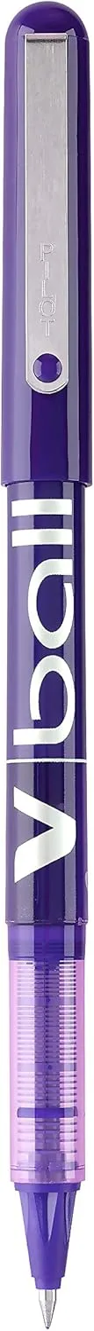 Pilot VBall Liquid Ink Rolling Ball Stick Pens, Extra Fine Point, Purple Ink, 12-Pack (35210)