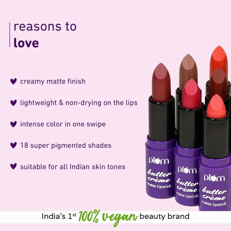Plum Butter Crème Matte Lipstick Ruby Who? - 135 (Cool Toned Red)