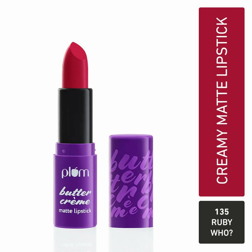 Plum Butter Crème Matte Lipstick Ruby Who? - 135 (Cool Toned Red)