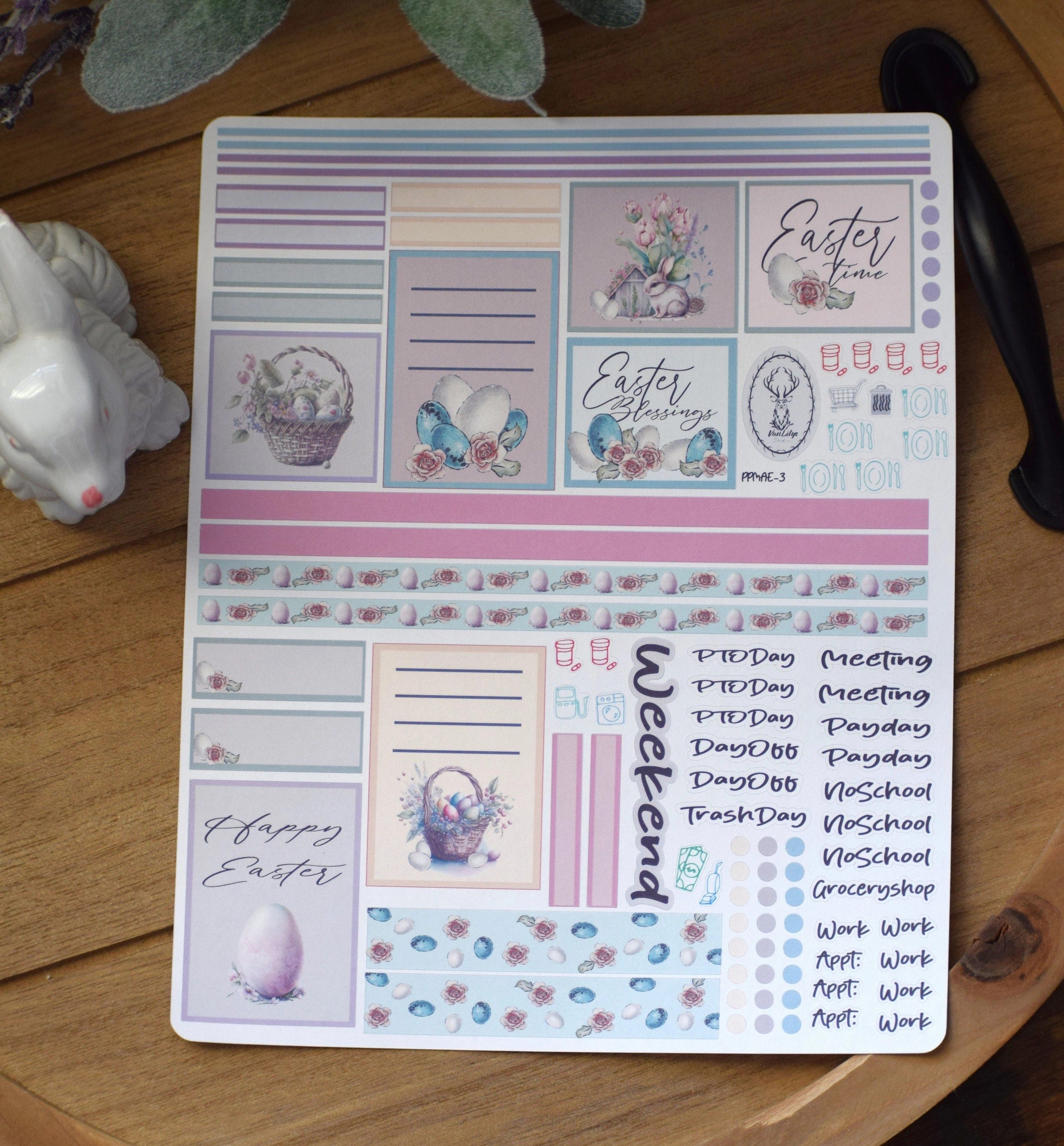 Plum Paper 7x9 MAE Weekly Planner Sticker Kit #3, Easter