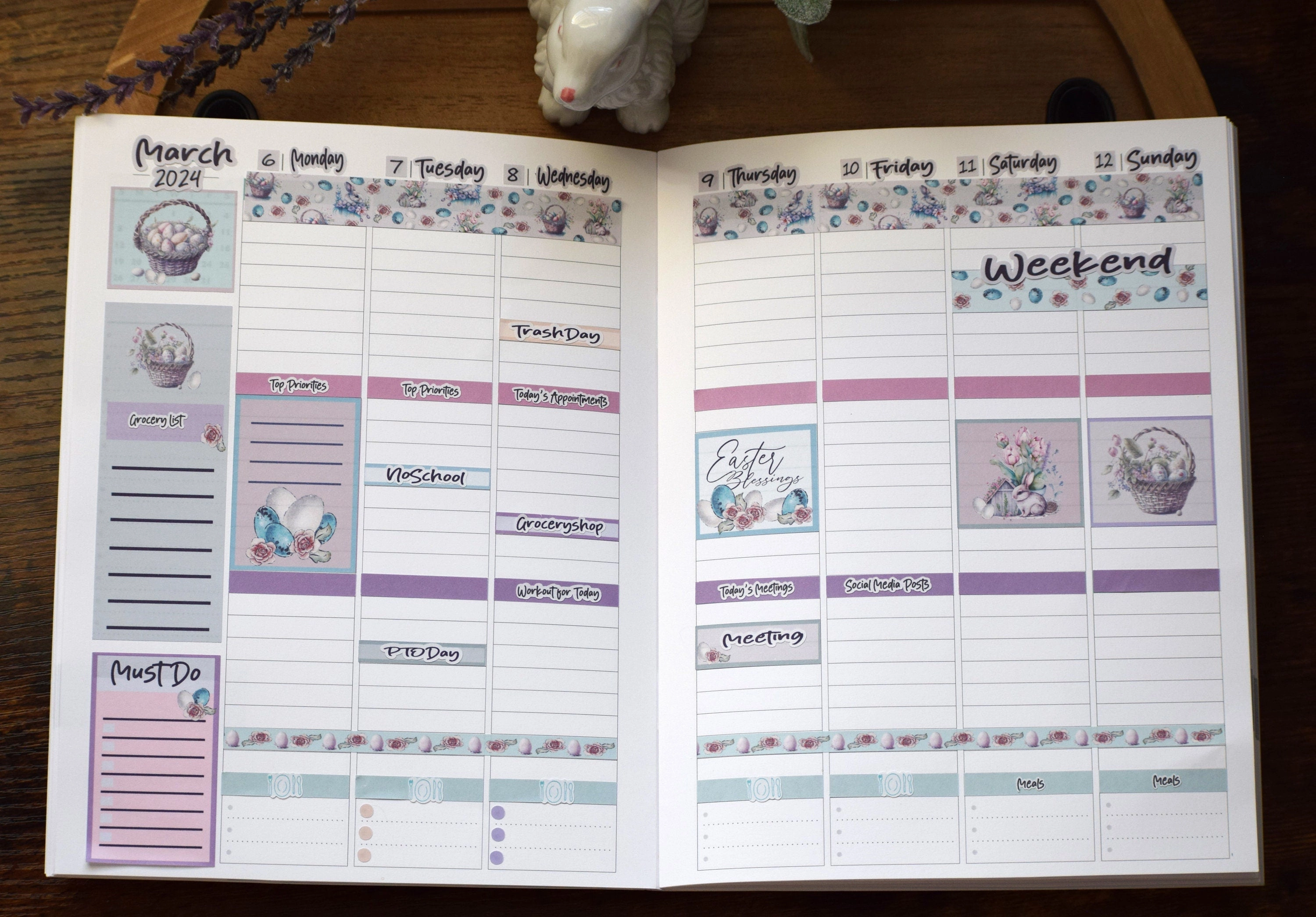Plum Paper 7x9 MAE Weekly Planner Sticker Kit #3, Easter