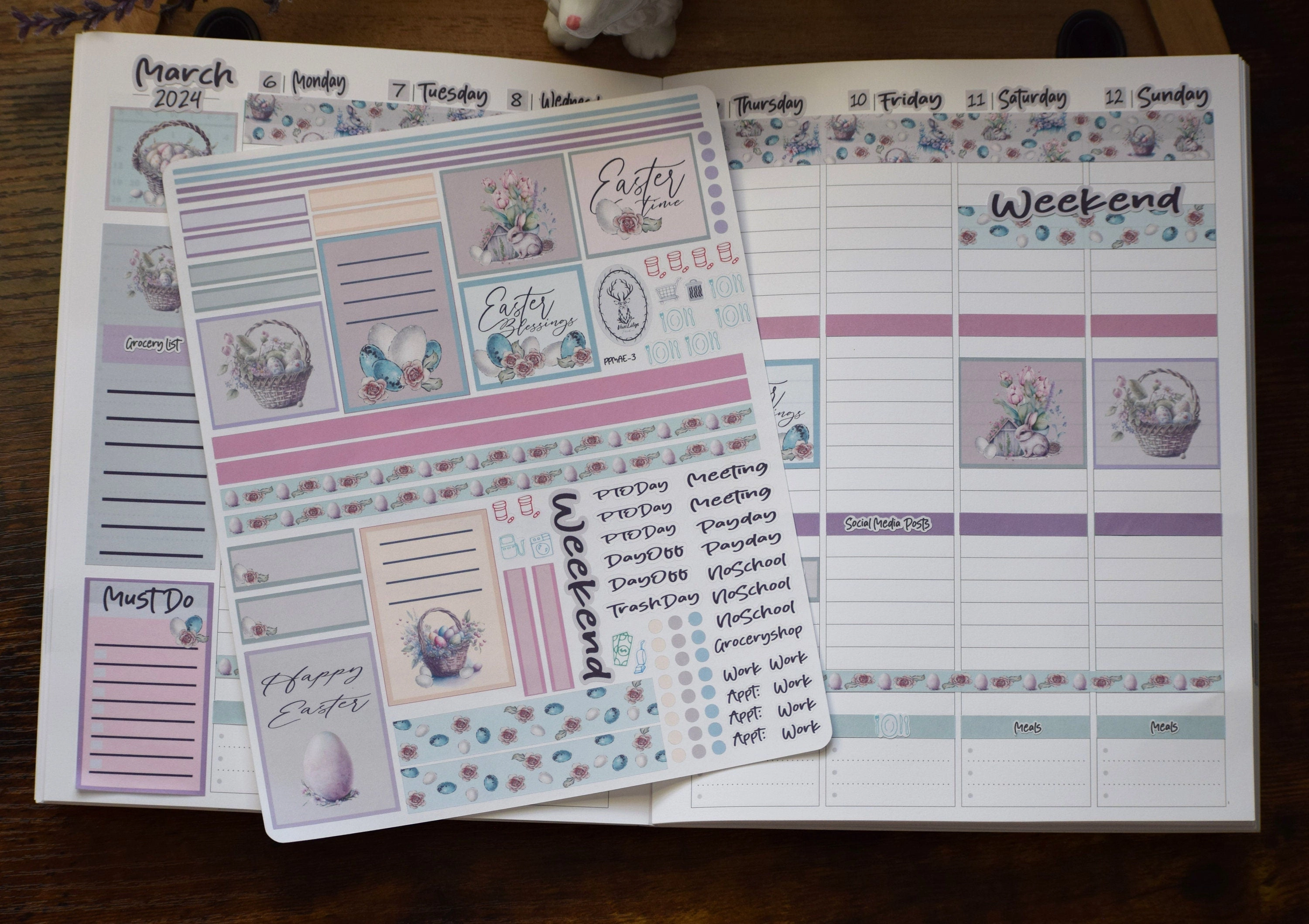 Plum Paper 7x9 MAE Weekly Planner Sticker Kit #3, Easter