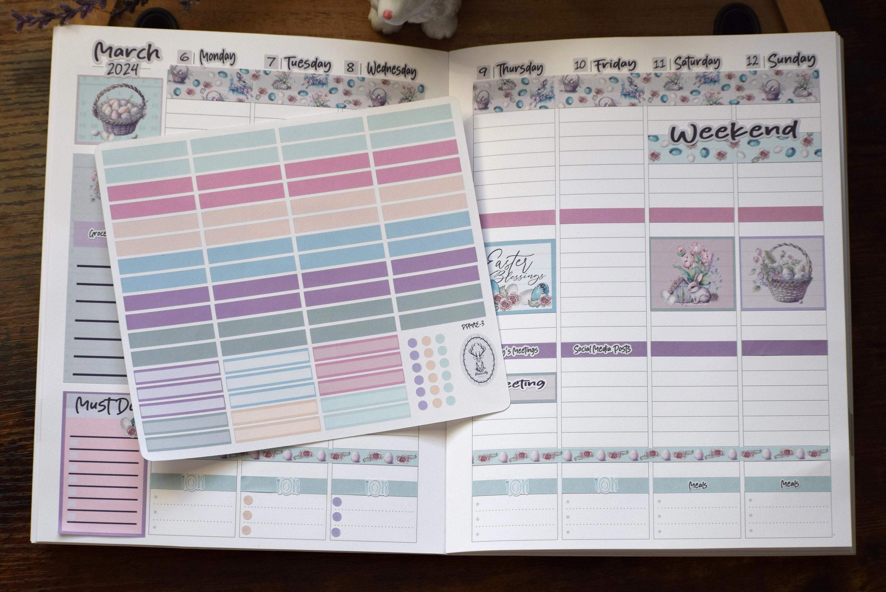 Plum Paper 7x9 MAE Weekly Planner Sticker Kit #3, Easter