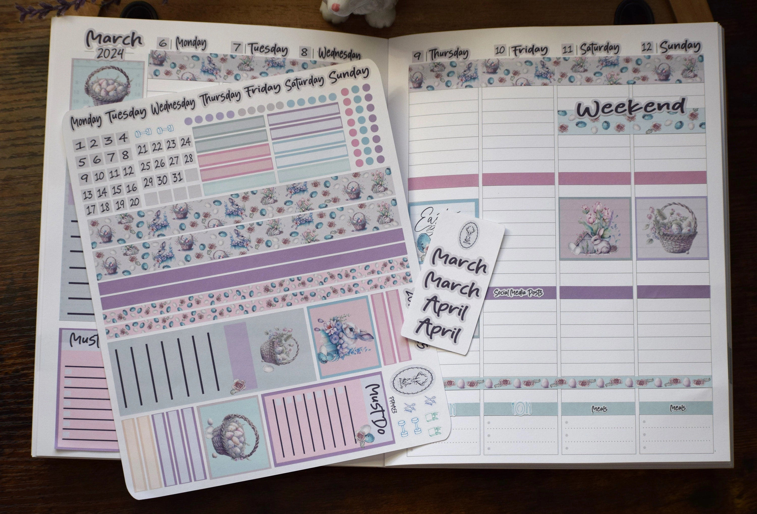 Plum Paper 7x9 MAE Weekly Planner Sticker Kit #3, Easter