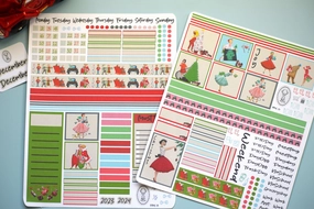 Plum Paper 7x9 ME Weekly Planner Sticker Kit #15, Retro Christmas