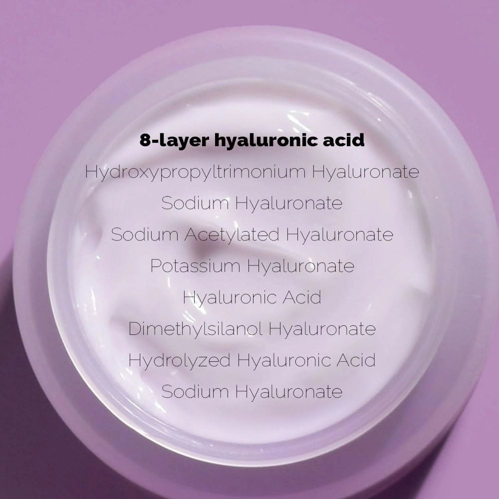 Plumping Facial Multi Cream with Hyaluronic Acid, Lightweight Hydration and Glow, 100ml (Berries, 3.38 fl oz)