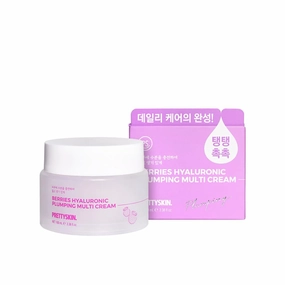 Plumping Facial Multi Cream with Hyaluronic Acid, Lightweight Hydration and Glow, 100ml (Berries, 3.38 fl oz)