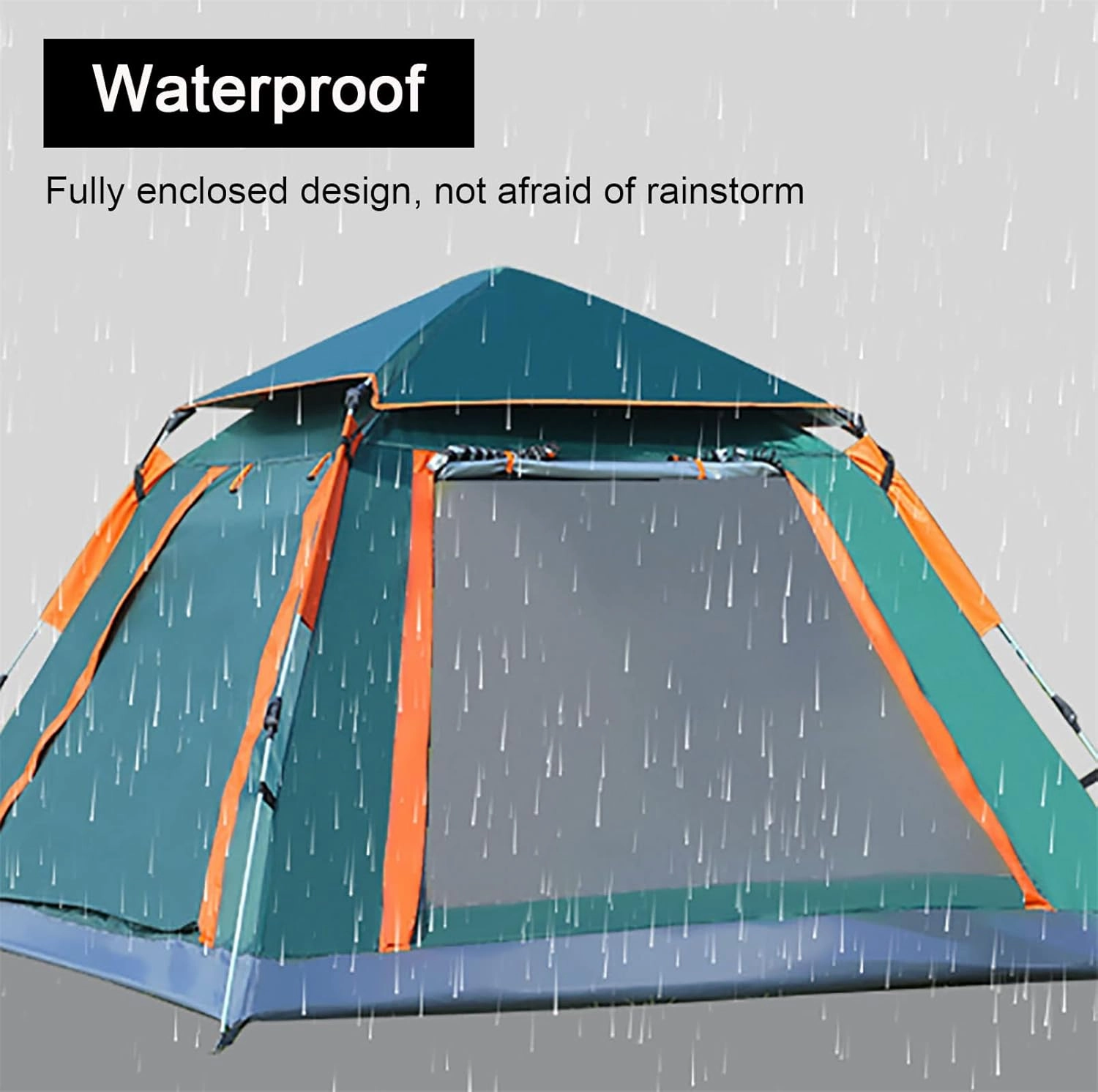 Pop Up Tent for Camping with Vestibule, Large Waterproof Windproof Instant Tent,Lightweight Easy Setup Dome Family Camping Tents Beach Parks Campsites for 4/6 People