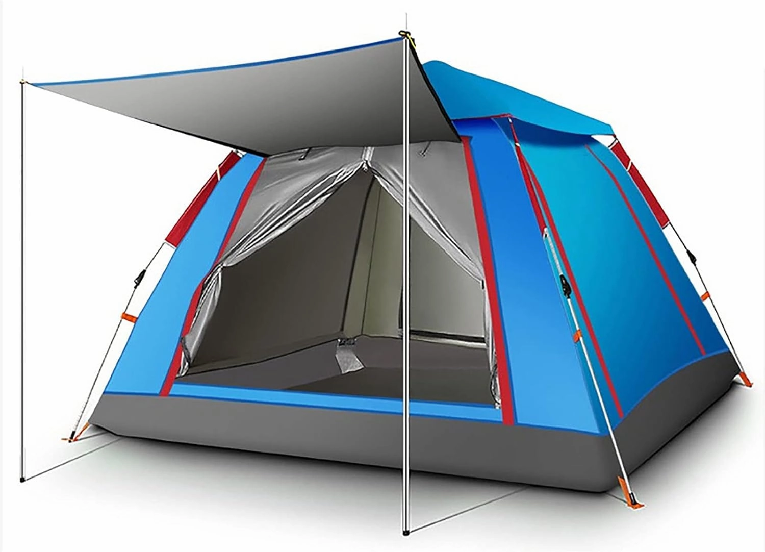 Pop Up Tent for Camping with Vestibule, Large Waterproof Windproof Instant Tent,Lightweight Easy Setup Dome Family Camping Tents Beach Parks Campsites for 4/6 People
