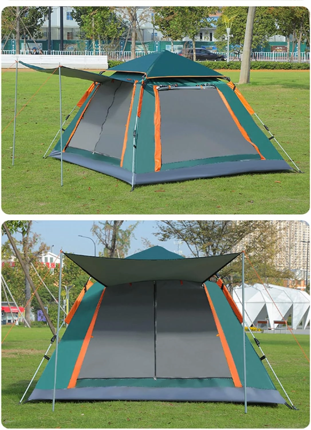 Pop Up Tent for Camping with Vestibule, Large Waterproof Windproof Instant Tent,Lightweight Easy Setup Dome Family Camping Tents Beach Parks Campsites for 4/6 People