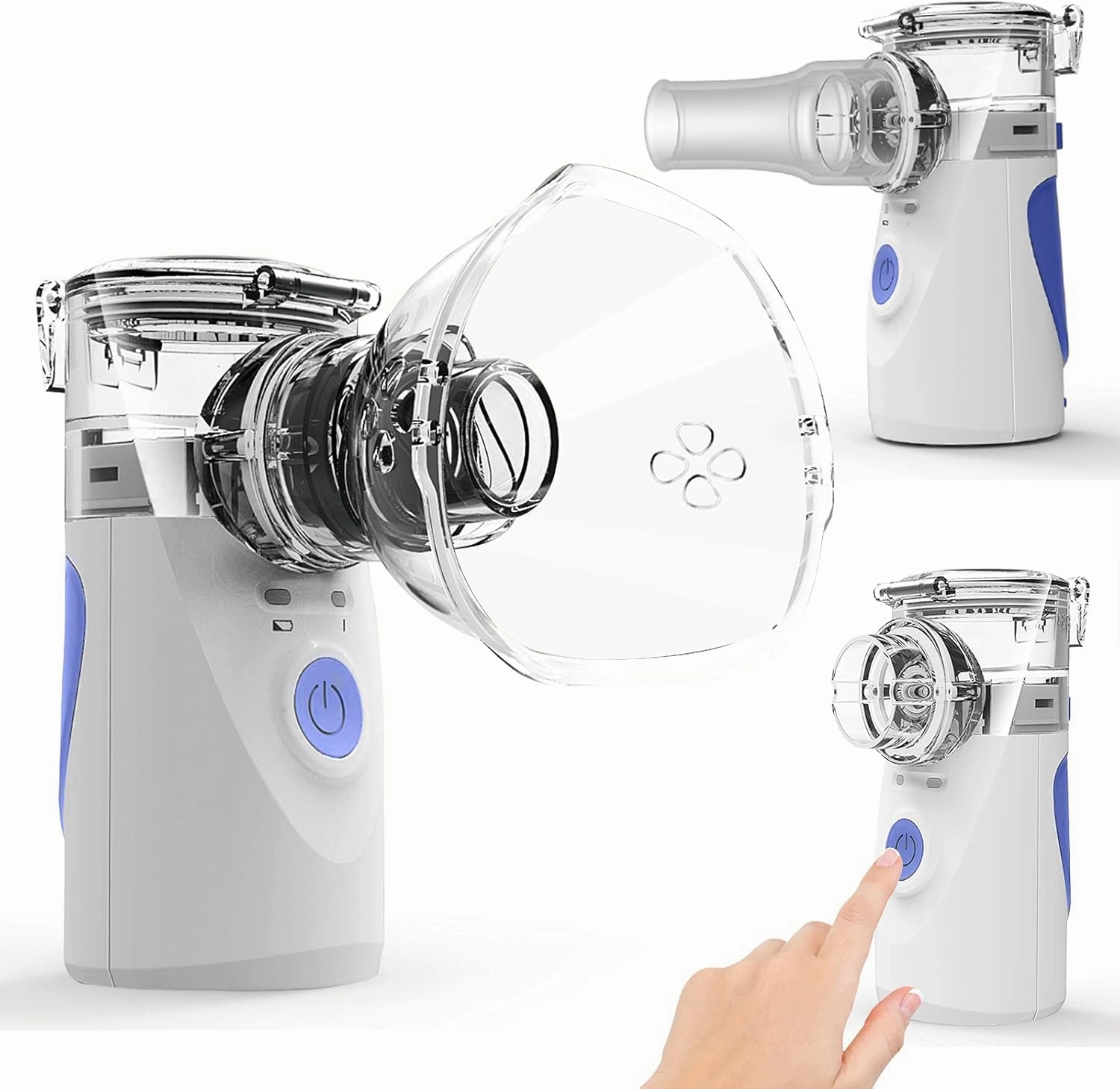 Portable Nebulizer, Nebulizer Machine for Adults and Kids, Battery-Operated Nebulizer of Cool Mist, Ultrasonic Mesh Nebulizer for Breathing Problems, Used at Home, Office, Travel(Blue)