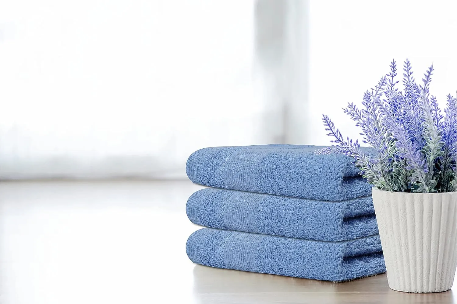 Premium Wash Cloths Pack of 12 (13" x 13") 100% Ring Spun Cotton | Luxury Washcloths | Ultra Soft Face Towels | Highly Absorbent Wash Cloths for face (Sky Blue)