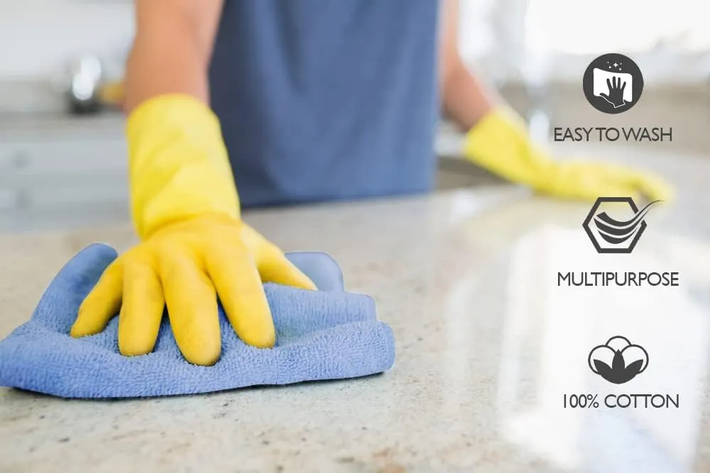 Premium Wash Cloths Pack of 12 (13" x 13") 100% Ring Spun Cotton | Luxury Washcloths | Ultra Soft Face Towels | Highly Absorbent Wash Cloths for face (Sky Blue)