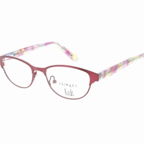 Primary Kid's Eyeglasses - Metal/Plastic Cat Eye Full Rim Frame | Pk157 MatteFuchsia