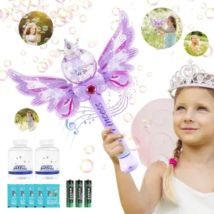 Princess Magic Bubble Wand Blower for Kids,Music & Light Up Automatic Bubble Machine Maker,Outdoor Bubble Toys for Girls,Party Easter Birthday Gift for Age 3 4 5 6 7 8 Years Old Girls Toddlers(Purple)