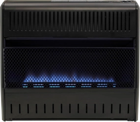 ProCom MNSD300TGA Ventless Propane Gas Blue Flame Space Heater with Thermostat Control for Living Room, Bedroom, Home Office, 30000 BTU, Heats Up to 1000 Sq. Ft., Includes Wall Mount, Black