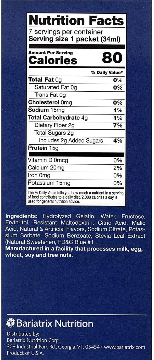 Proti Fit - High Protein Liquid Fruit Drink Concentrate Mix, Fat Free, Low Carb, Low Calorie, 15g Protein, 7 Servings Per Box (Blue Raspberry)