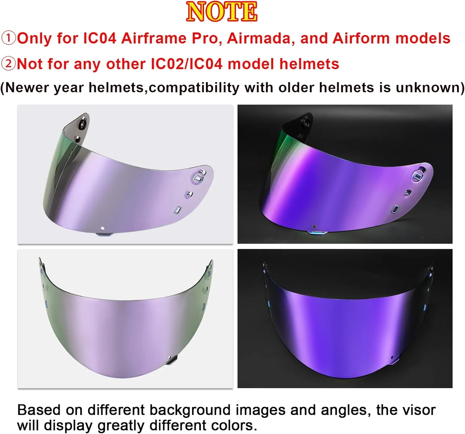 PSLER Icon Ic04 Visor - Icon Ic-04 Airframe Pro/Airmada/Airform Visor Motorcycle Helmet Tinted Visor UV Protection Face Shield Replacement for Ic04,Deep Purple