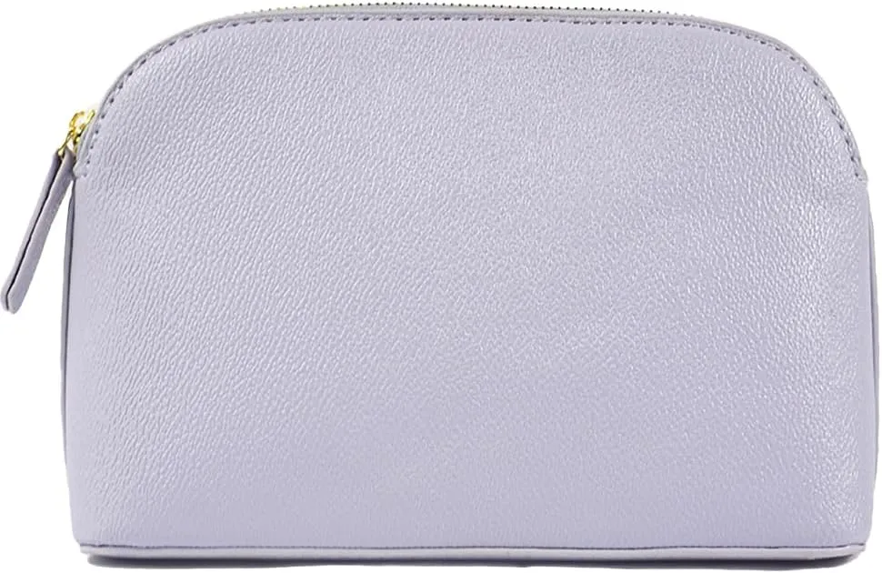 Pu Leather Makeup Bag for Purse, Cute Makeup Pouch Portable Beauty Bag for Traveling Cosmetic Organizer for Women and Girls (Light Purple)