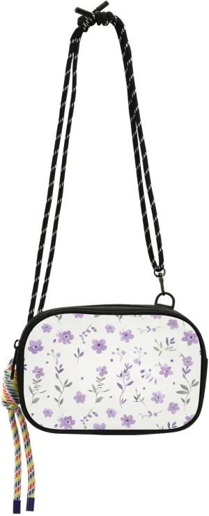 Purple Crush Small Black Crossbody Purse Men Trendy with Credit Card Slots Shoulder Bags For Hiking Traveling cartera para mujer