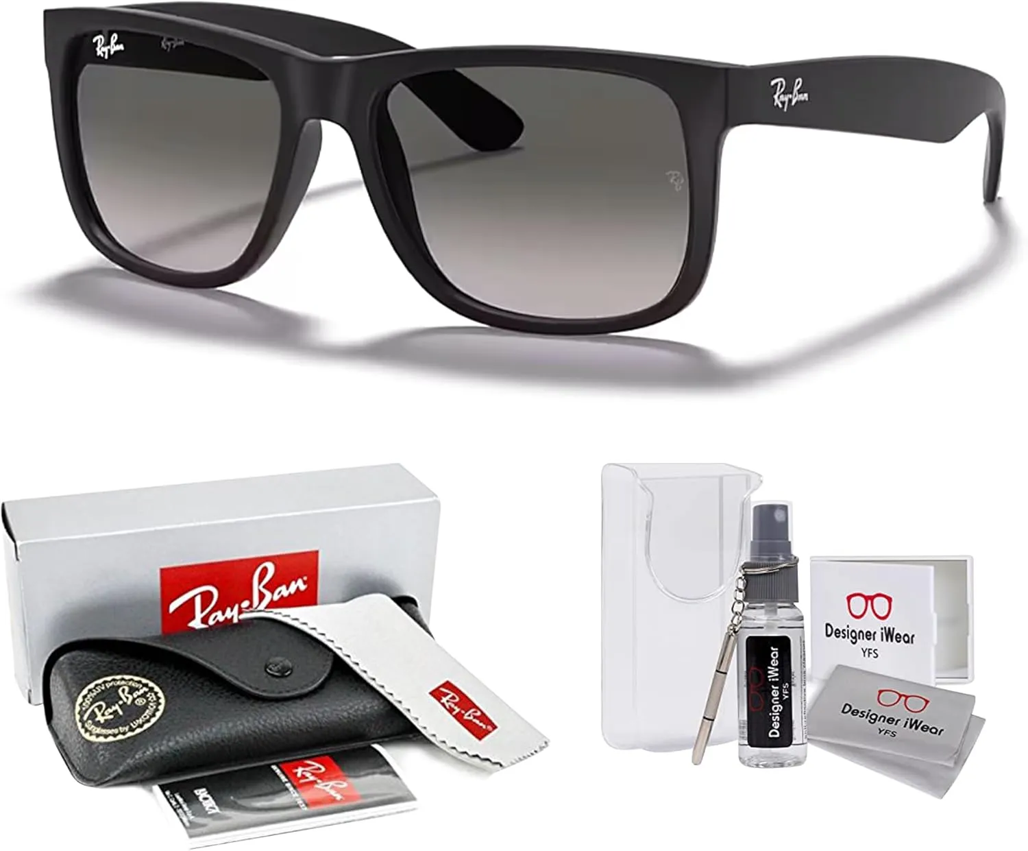 Ray-Ban Mens Justin Sunglasses (RB4165) Plastic,Nylon
