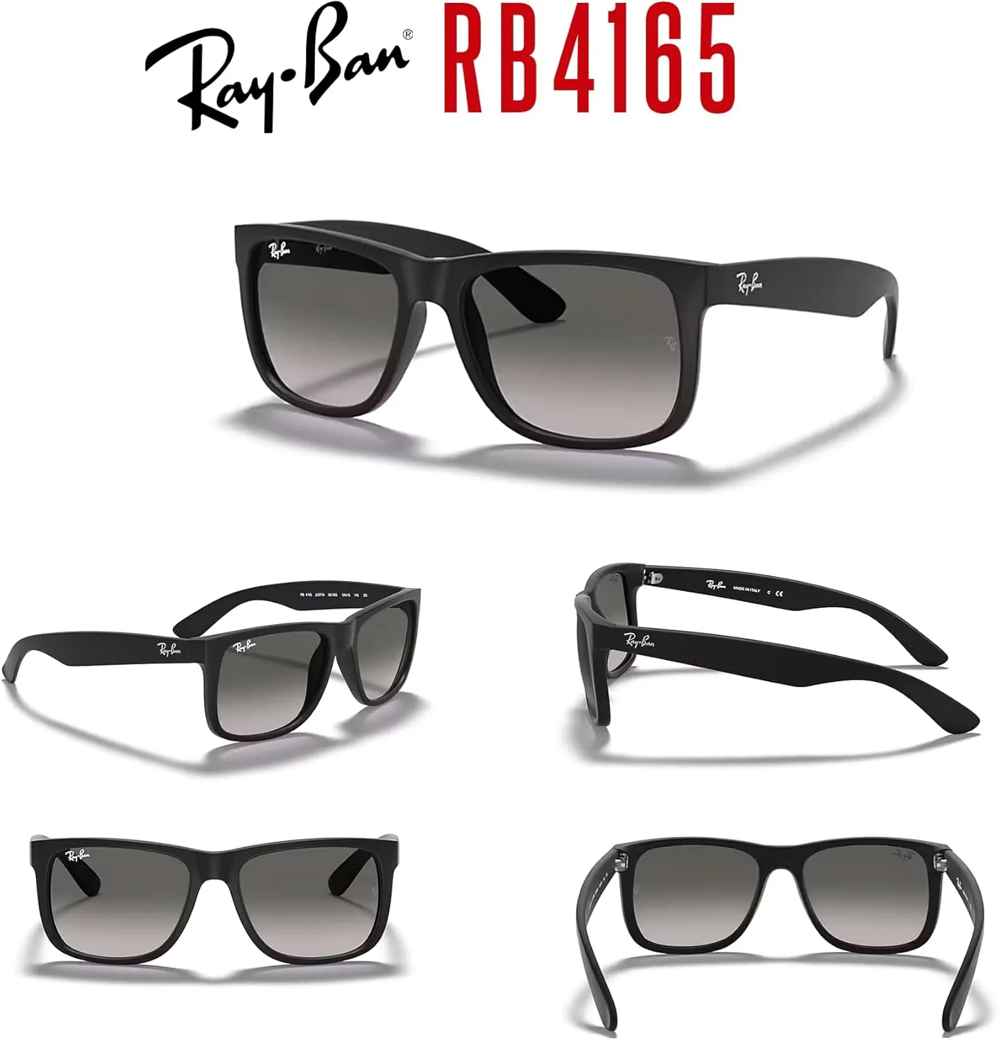 Ray-Ban RB4165 JUSTIN Sunglasses For Men For Women  BUNDLE with Designer iWear Eyewear Care Kit