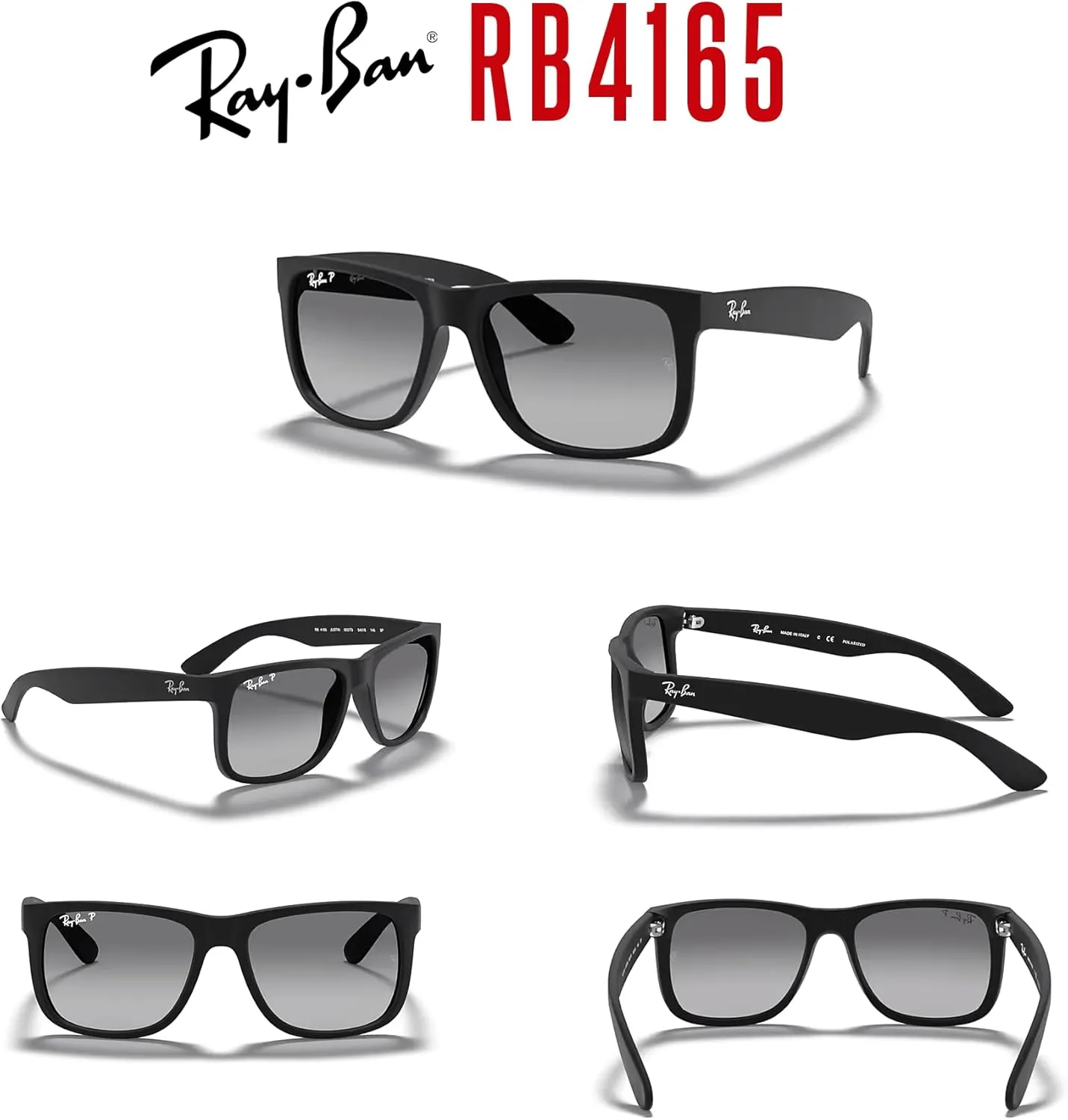 Ray-Ban RB4165 JUSTIN Sunglasses For Men For Women  BUNDLE with Designer iWear Eyewear Care Kit
