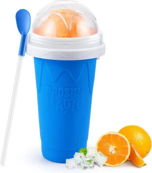 RELPOM Slushie Maker Cup, TIK TOK Magic Quick Frozen Smoothies Cups, Cooling Cup, Slushy Cups, Ice Cream Make, Cool Stuff Things Gadgets Funny Gifts for Kids (Blue)
