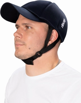 Ribcap Baseball Cap Medical Grade Protective Helmet with Chin Strap | Navy Blue | Large - Extra Large