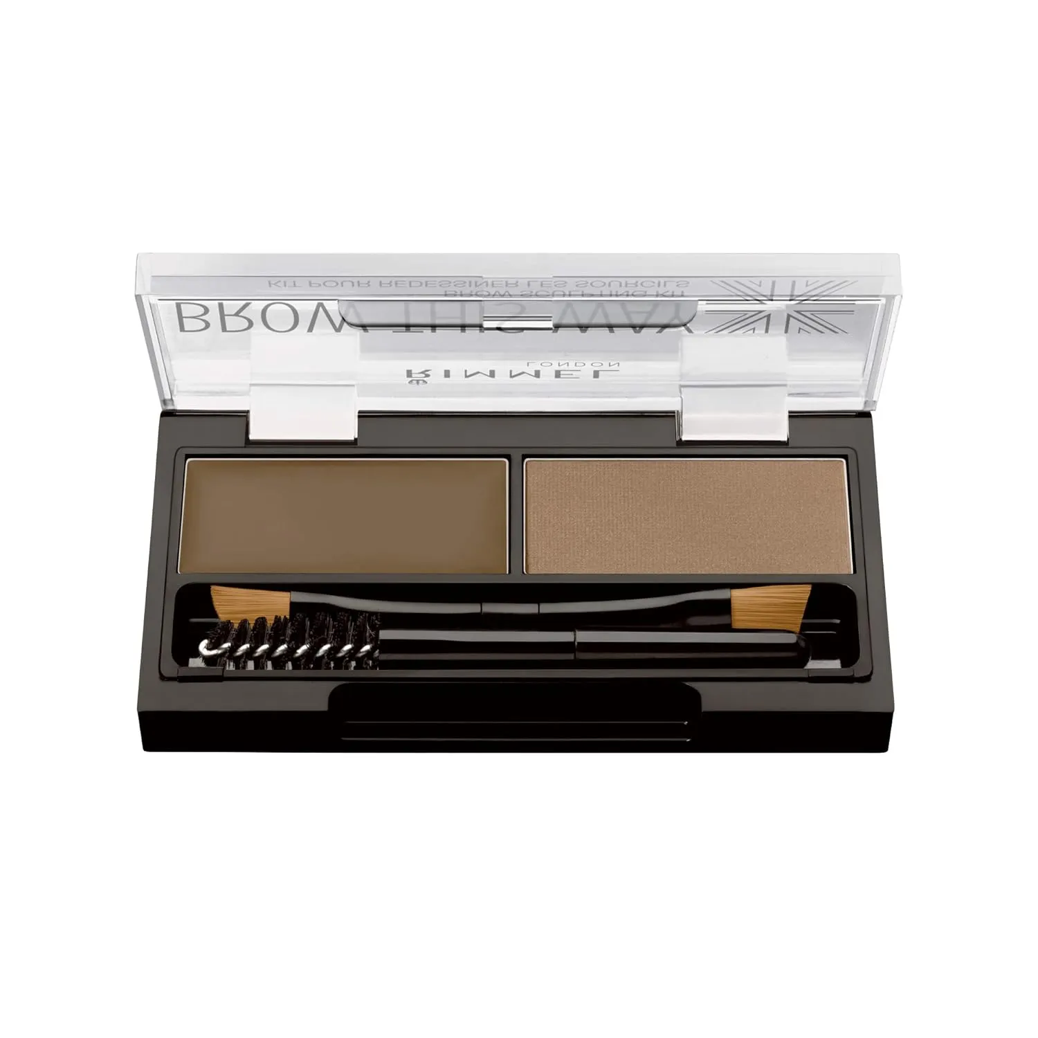 Rimmel Brow This Way Sculpting Kit, Blonde, Powder 0.04 oz., Wax 0.03 oz., Brow Sculpting & Styling Kit with Eyebrow Wax & Setting Powder