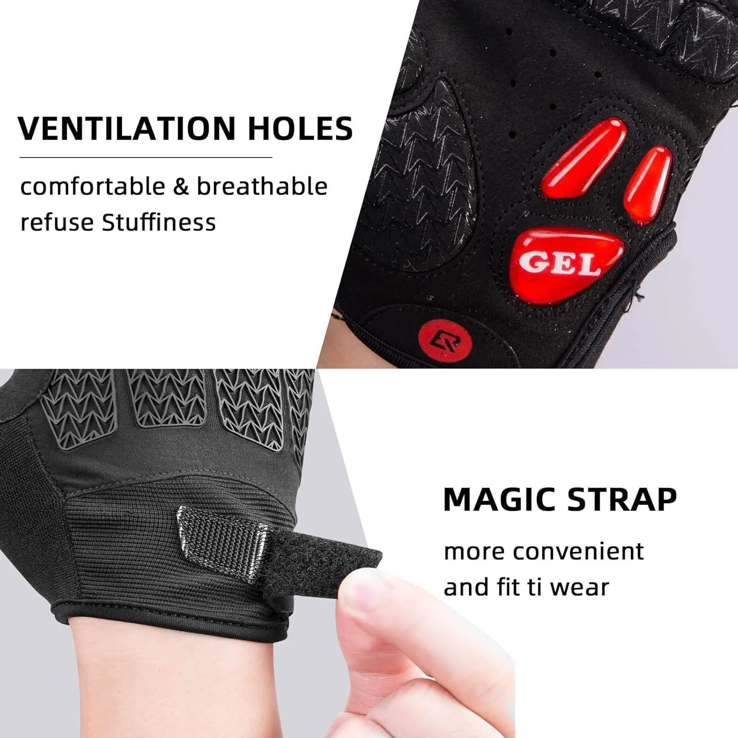 ROCKBROS Winter Cycling Gloves Winter Bike Gloves with Full Finger Windproof Anti-Slip Thermal Gloves for Cycling,Biking,Running Blue