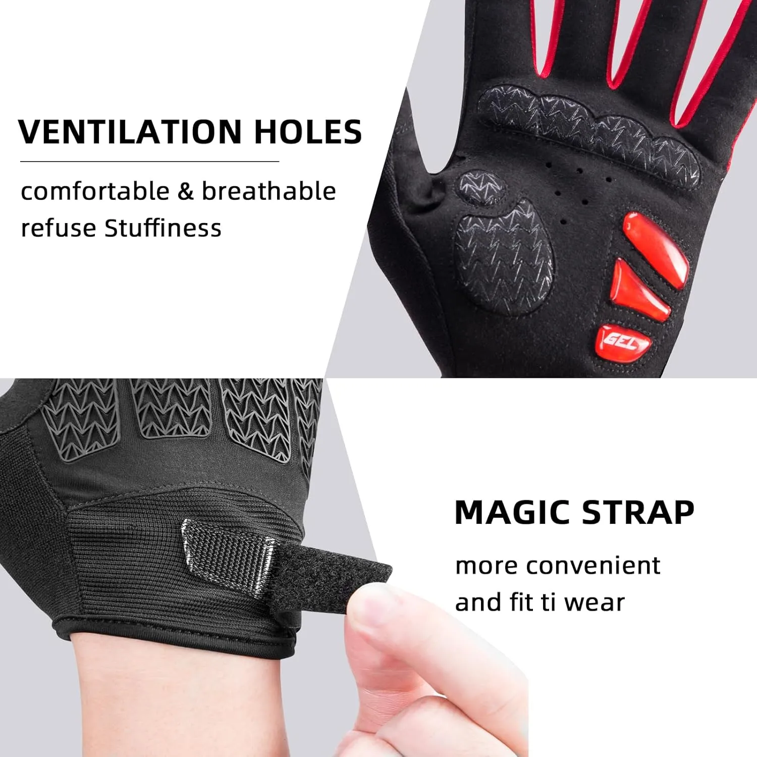 ROCKBROS Winter Cycling Gloves Winter Bike Gloves with Full Finger Windproof Anti-Slip Thermal Gloves for Cycling,Biking,Running Blue