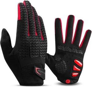 ROCKBROS Winter Cycling Gloves Winter Bike Gloves with Full Finger Windproof Anti-Slip Thermal Gloves for Cycling,Biking,Running Blue
